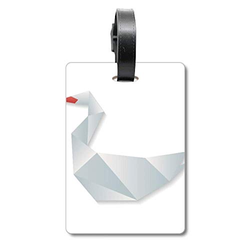Étiquette d'identification oie origami pour valise et bagage de voyage géométrique
