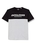 Diseño danés Jack & Jones JJEURBAN Blocking tee SS O-Neck Noos PS Camiseta, Negro de Asas Blancas, 4XL para Hombre