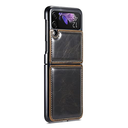 Coque en cuir pour Samsung Galaxy Z Flip 4 et 3 auburn