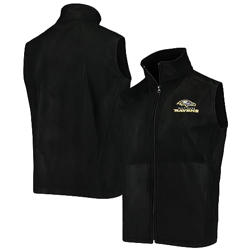 Image of dunbrooke Men's Black Minnesota Vikings Houston Fleece Full-Zip Vest