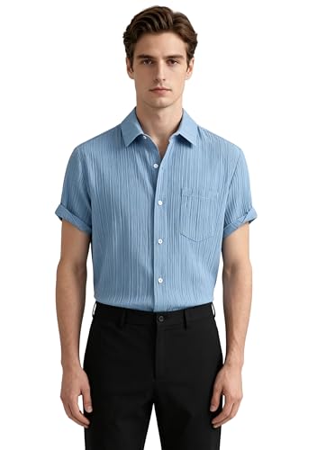 T shirt à manches courtes boutonnées YMING idéal pour le bureau en été