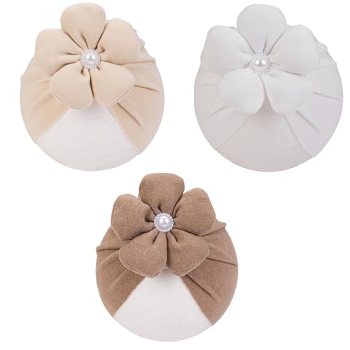 KIDOCHEESE Baby Turban Hats Baby Girl Flower Cap Hats Knot Soft Cute Beanie for Newborn Infant Toddlers Kids
