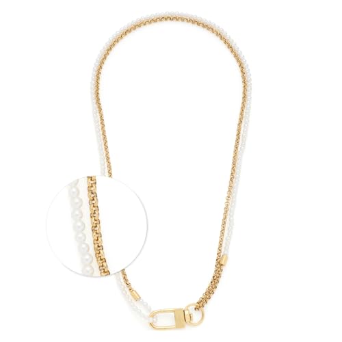 Collier mi-long JEWELS BY LEONARDO 024329 en acier doré et perles blanches 48/96 cm
