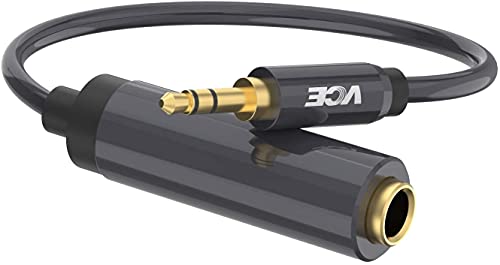 Vce 1/4" To 1/8" Adapter, 3.5Mm 1/8 Inch Male To 6.35Mm 1/4 Inch Female Audio Jack Gold Plated Adapter For Amplifiers, Guitar, Home Theater Devices, Laptop, Headphones - 8 Inch #TOP2
