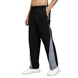 HMIYA Jogginghose Herren Polyester Sporthose Lange Atmungsaktiv Sweathose Freizeithose Schnelltrocknend Trainingshose mit Reißverschlusstaschen(Schwarz mit Grau,L)