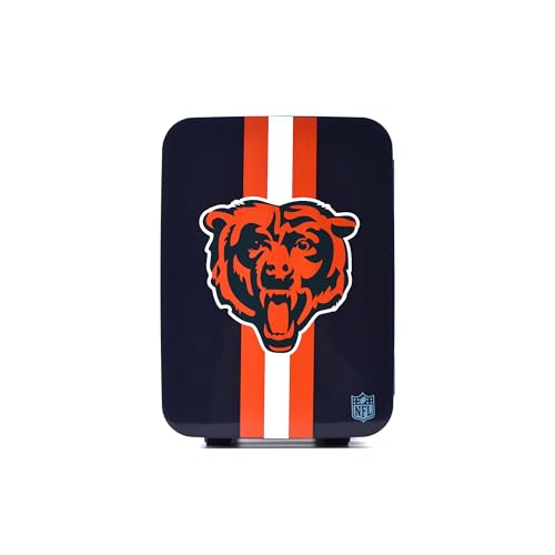 Image of Ukonic NFL Chicago Bears 15-Can Mini Fridge 10L - AC /DC Powered, Official Team Colors & Logo, Portable Cooler for Tailgates, Home, Office, or Car