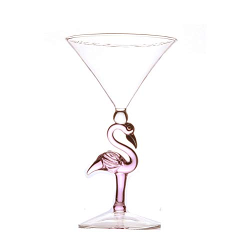 Creative Pink Flamingo Cocktail Martini Goblet Glass Cool Tableware Unique Bar Wine Set (2, 330Ml Wine Glass) #TOP7