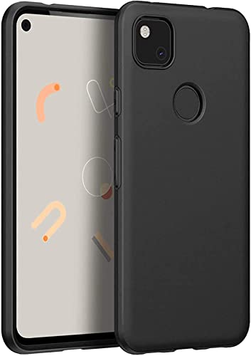 Image of Mobile Back Cover Case for Google Pixel 4A (Silicone Case|CameraProtection|Black SC1510)