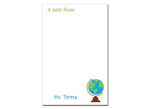 Globe History Teacher Notepad or Social Studies Geography Teacher Notepad