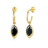 BELLNA 14K Gold Dainty Earrings for Women 925 Sterling Silver with Cubic Zircoina Marquise Brilliant