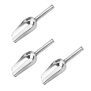 Yardwe Küche Schaufel Edelstahl Mehlschaufel Eisschaufel Getreideschaufel 3 Stück 8 Zoll Multifunktional Schaufel für Eiswürfel Kaffee Süßigkeiten Tee Mehl Popcorn Pommes Frites Snack Gewürze