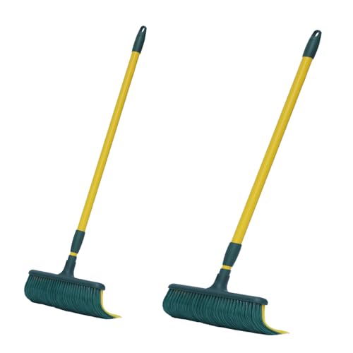 Mojawo Krallenbesen Breite wählbar Kunststoff mit Teleskopstiel gebogenen Borsten Gartenbesen Straßenbesen Kehrbesen Laubbesen, Größen:35 cm