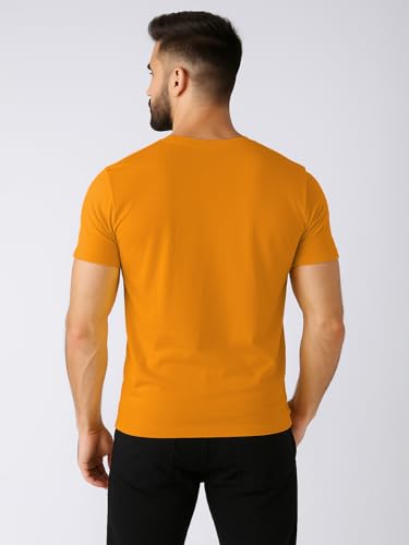 Image of Friskers Men's V-Neck Short Sleeves Cotton T-Shirt - Casual T-Shirt, Regular Fit