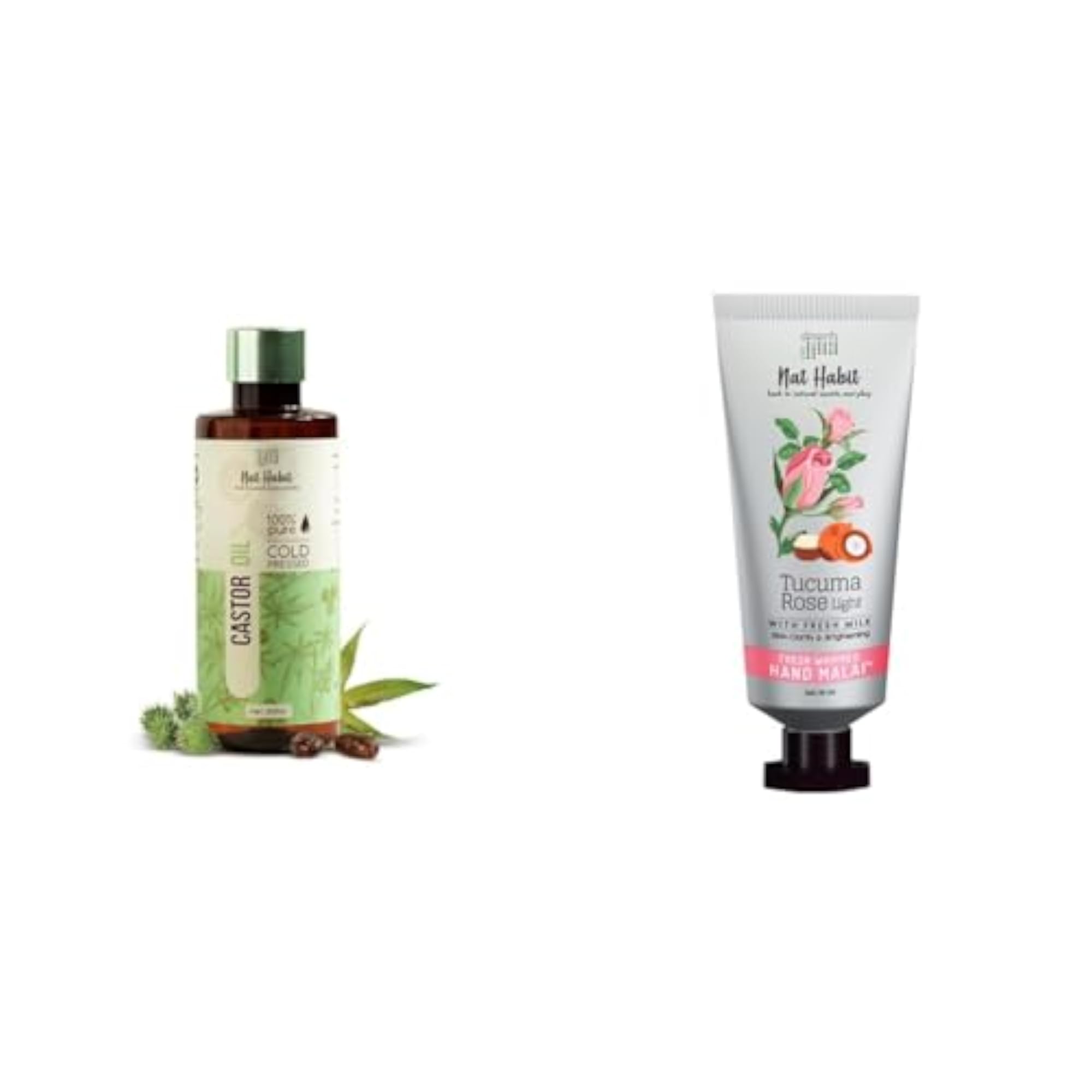 Cold Pressed Oil Combo Castor Oil 200ml and Tucuma Rose Hand Malai