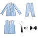 Fashion Boys Suit 3 Piece Slim Fit Blazer Pants Vest Child Jacket Set Formal Wedding Tuxedo for Kids Black,18