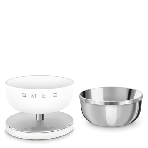 SMEG Contemporary Digital Kitchen Scale with Removable Bowl (White)