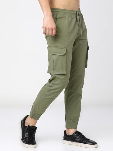 Image of Highlander Men's Cargo Jogger Trousers | Perfect for Casual Outings,Travel & Work Wear with Utility Pockets