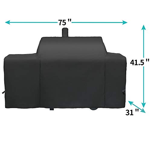 i COVER Grill Cover for Oklahoma Joe's Longhorn Combo Charcoal Gas Smokers & Grills Protection Heavy Duty Waterproof Patio Outdoor Canvas Barbeque BBQ Smoker Covers by i COVER - Image 6