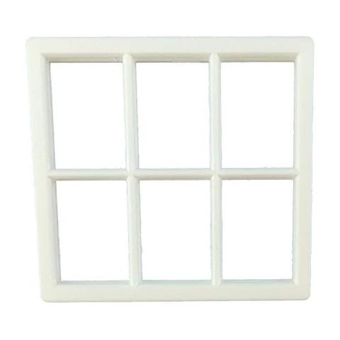 Melody Jane Puppenhaus Kunststoff Weiß Georgischer Fenster Rahmen 6 Scheibe Miniatur DIY Builders Cover
