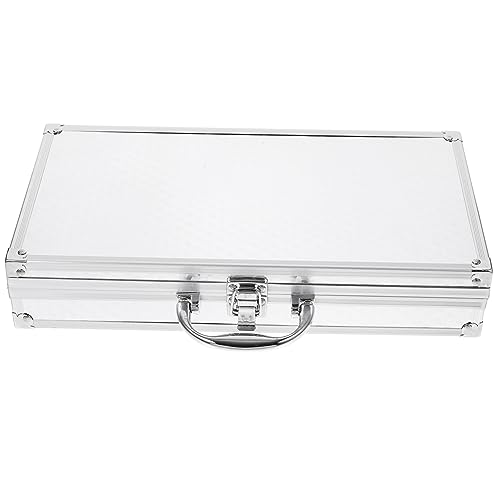 Small Aluminum Tool Box Portable Metal Case for Men Locking Heavy Duty Flight Briefcase