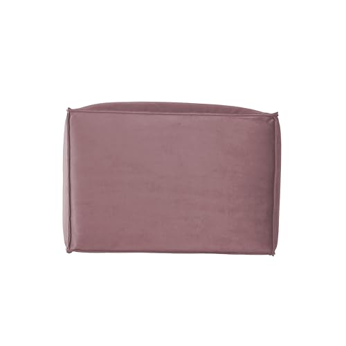 Factory Direct Partners Velvety and Vinyl Overstuffed Rectangle Ottoman for Living Room, Lounge, Office - Mauve