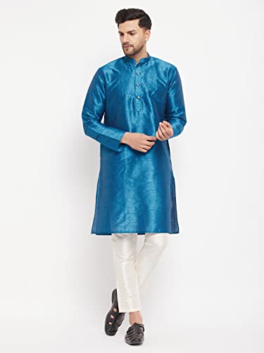 Image of VASTRAMAY Men's Cotton Silk Blend Kurta-New
