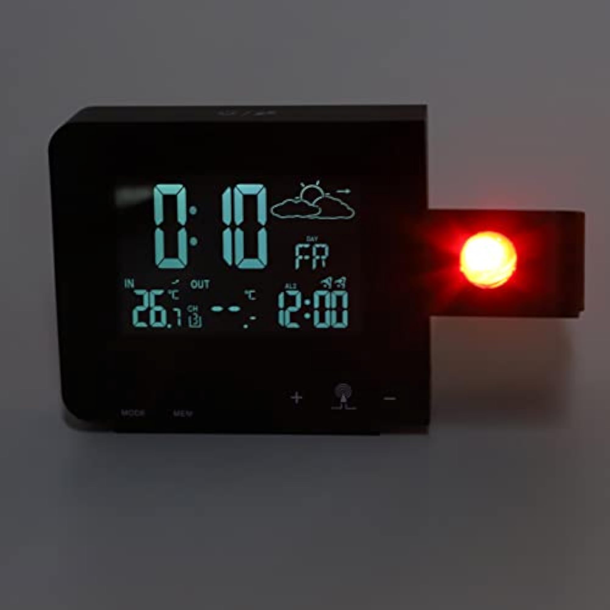 USB Projection Alarm Clock with Temperature Display