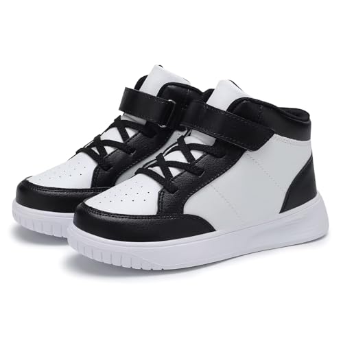 Image of Kids Sneakers Boys Running Shoes Girls High Top Casual Lightweight Classic Adjustable Strap Sneakers