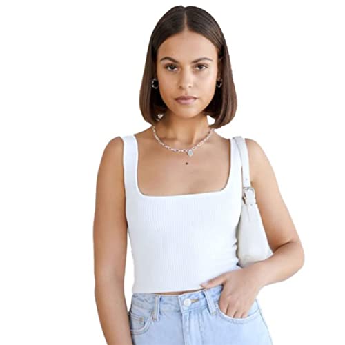 Image of SriSaras Women's Black & White Cotton Strechable Tank Tops /Crop Tops