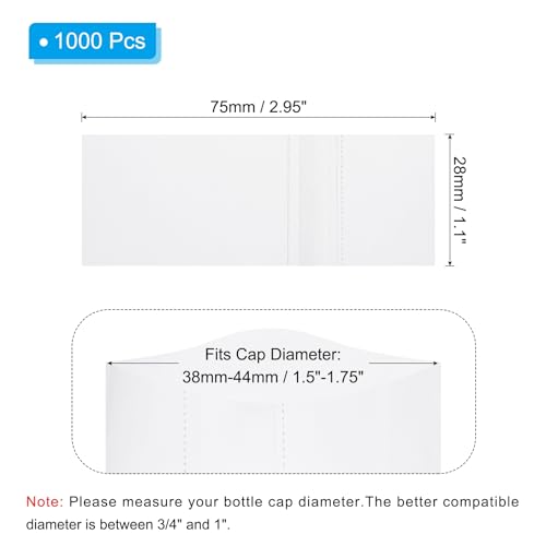 Image of PATIKIL 75x28mm PVC Perforated Shrink Bands, 1000Pcs 0.05 mm /2 Mil Thickened Heat Shrink Seal Wrap Fit for 1.5 inch-1.75 inch Cap Diameter Essential Oil Bottles Jars Cans Tin, Clear