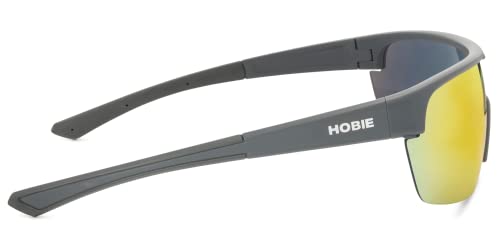 Hobie Echo Polarized Rectangular Sunglasses, Satin Graphite, OSFA3