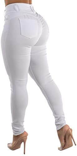 Moda Xpress Womens Juniors High Waisted Butt Lift White Jegging Skinny Pants 10678Y