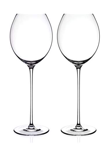 DIAMANTE White Wine Glasses Pair - 'Elegance' Collection Undecorated Crystal - Set of 2