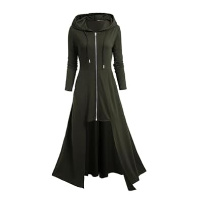 Duohropke Steampunk - Sudadera gótica con capucha para mujer, manga larga, vestido medieval, abrigo vintage, sudadera, sudadera, sudadera con capucha, falda victoriana, carnaval, cosplay, Verde | Ya disponible en tu tienda friki favorita! En mundofriki.es!