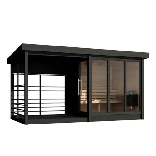 KC Kallie 4 Person Outdoor Sauna with Terrace – Nordic Spr
