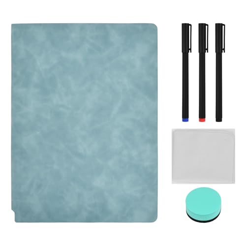 Pizarra Blanca A5 A4, Pizarra de Borrado en Seco con 3 Rotuladores, Borradores y Paño de Limpieza, Cuaderno de Pizarra Blanca, Whiteboard para Estudio Reuniones Borradores Notas Negocios (A4)