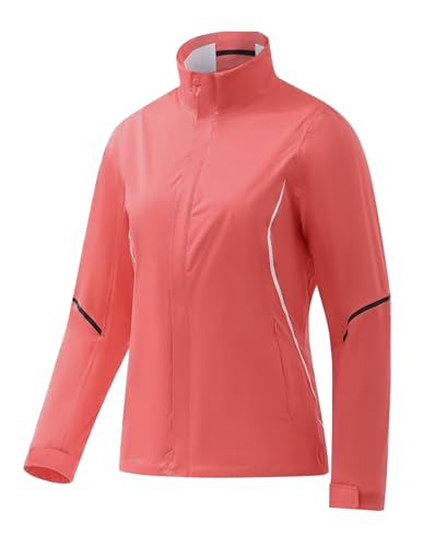 Fit Space Women'S Hydrolite Golf Jacket Waterproof 20K Rain Jacket Lightweight Stretch For Outdoor Activities, Pink, X-Large
