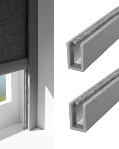 U Channel Light Blockers for Blinds - Aluminum Alloy Strips for Office Window Blackout Shades, 190.5cm, Effective Light Control, Enhance Privacy & Comfort, Ideal for Home & Office Use