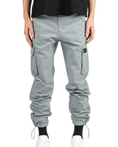 Geleglaer Mens Cargo Pants Casual Fall Athletic Trousers Military Drawstring Overalls Hiking Pants with Multi Pockets 20252