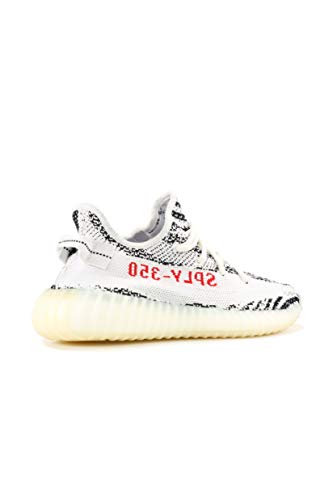 adidas Mens Yeezy Boost 350 V2 Zebra White/Black-Red Fabric Size 11.53