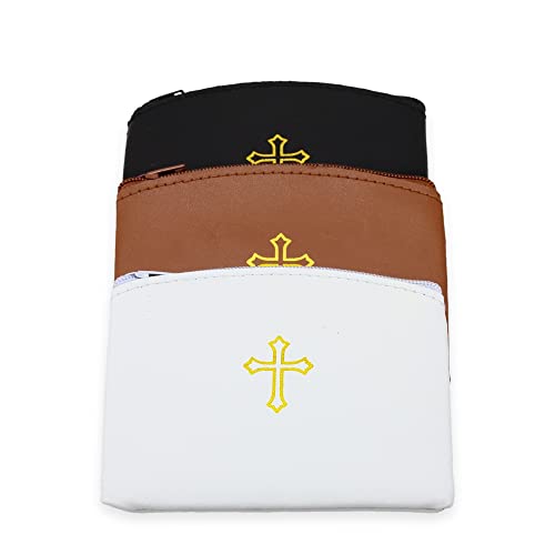 Black Rosary Pouch with Zipper and Gold Cross Imprint for Women - Stylish Catholic Pouch, Perfect for Easter, Lent, and Religious Travel - Portable Gold Cross Rosary Holder3