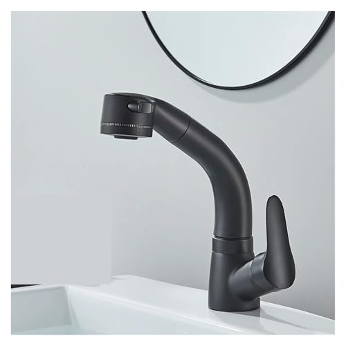 Robinet de lavabo bimode avec pulvérisateur extractible flexible