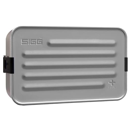 SIGG Metal Box Plus L lunchbox (1,2 l), moderne broodtrommel met praktisch inzetstuk voor onderweg, vederlichte wandelbroodtrommel van aluminium met scheidingswand