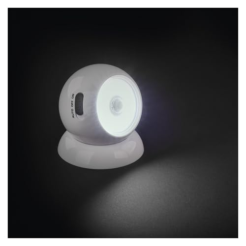 EMOS - LED Nachtlicht mit Sensor - COB-LED in Kaltweiß, batteriebetrieben (3x AAA) - magnetische Halterung für einfach Ausrichtung - 3 Modi: AUTO/ON/OFF - 15m Reichweite, 30 s Leuchtdauer - Weiß