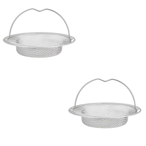 LiJuanWang Filtro de Fregadero para Ducha,2 Piezas Filtro de Drenaje,Colador de Drenaje,Tapón de Desagüe,Filtro de Acero Inoxidable,Diámetro Exterior: 11 cm, diámetro Interior 7 cm