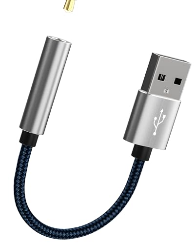 zoyuzan USB to 3.5mm Adapter Audio Jack Converter Cable for Headphone PC Car Microphone External Headset DAC Port Stereo Cord Dongle Interface Speaker Computer Plug Digital Laptop Splitter