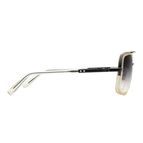 Dita MACH-ONE DT DRX-2030 W-CLR-BLK Matte Black/Vintage Clear Metal Aviator Sunglasses Grey Gradient Lens, 59-17-1273