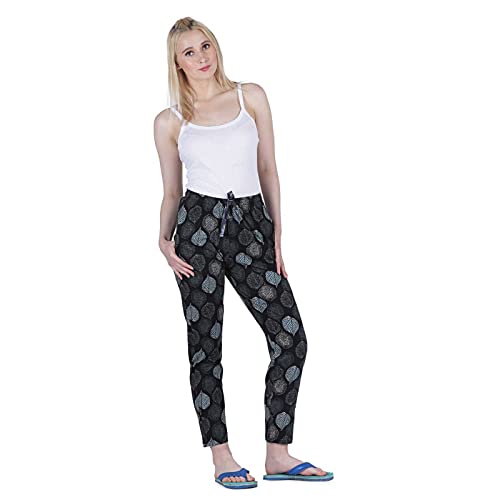 Image of Women's Cotton Printed Night Pyjama with Two Pockets