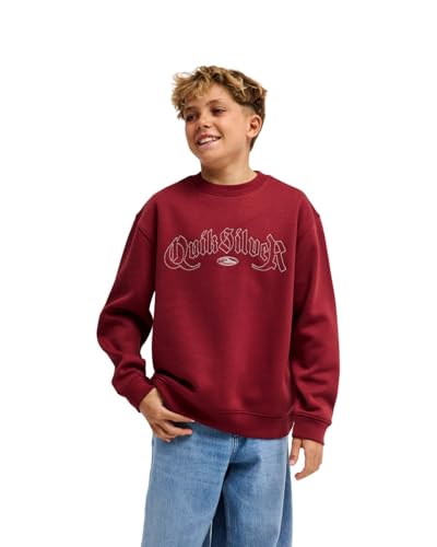 Sweat capuche oversize Quiksilver rouge avec motif graphique pour adolescent