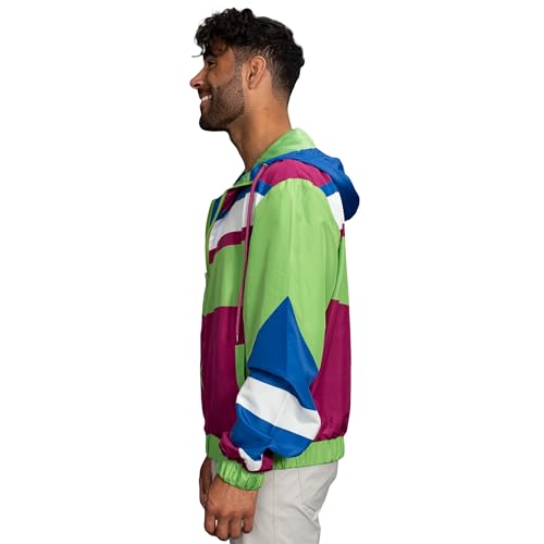 Retro Windbreaker Jacket Lightweight 80s & 90s Colorful Designs2